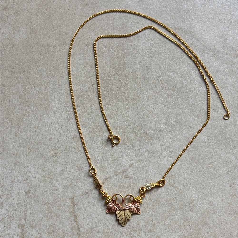 Gold-Tone Leaf Pendant Necklace - Women's Jewelry